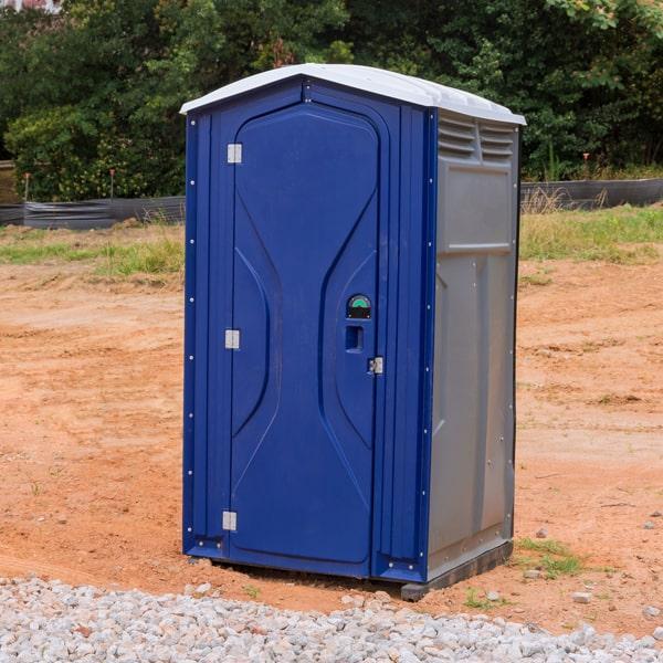 Clean outdoor portable toilets ready for delivery